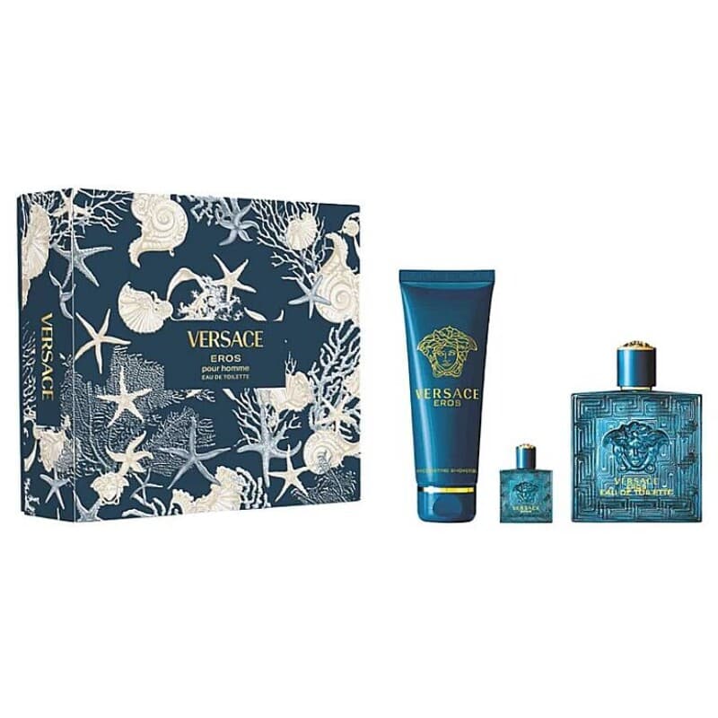 Versace Eros Coffret Eau de Toillete 100ml - Versace Eros Eau de Toilette 100ml + Gel de Banho 150ml + Miniatura 5ml
