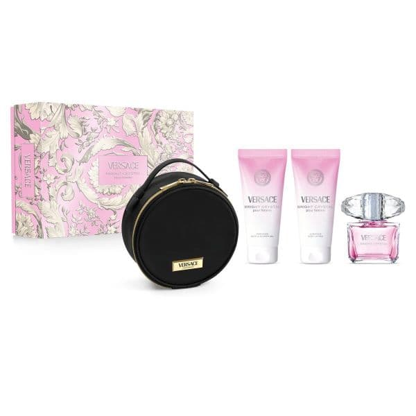 Versace Bright Crystal Eau de Toilette 90ml + Loção Corporal 100ml + Gel de Banho 100ml + Necessaire Coffret