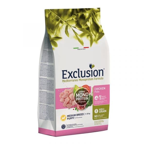 Exlusion Noble Grain Puppy Medium Chicken 12Kg