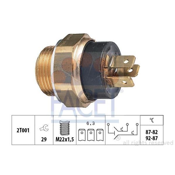 FACET Interruptor de temperatura, ventilador do radiador 7.5606 8012510044384