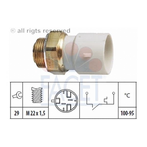 Facet 7.5182 - Interruptor de temperatura, ventilador do radiador - 8012510057414