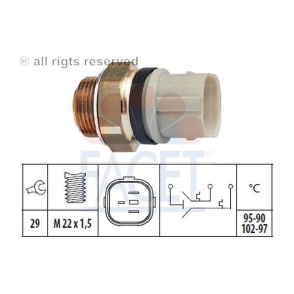Facet 7.5652 - Interruptor de temperatura, ventilador do radiador - 8012510065198
