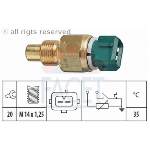 Facet 7.3548 - Sensor da temperatura do líquido de refrigeração - 8012510075432