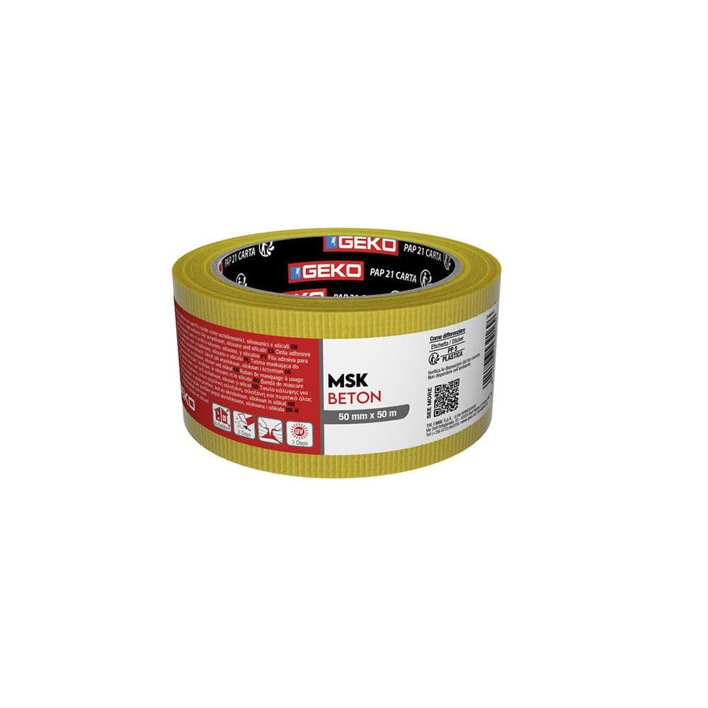 Geko Fita Adesiva Exterior para Superfícies Ásperas 50mm x 50m Tecido