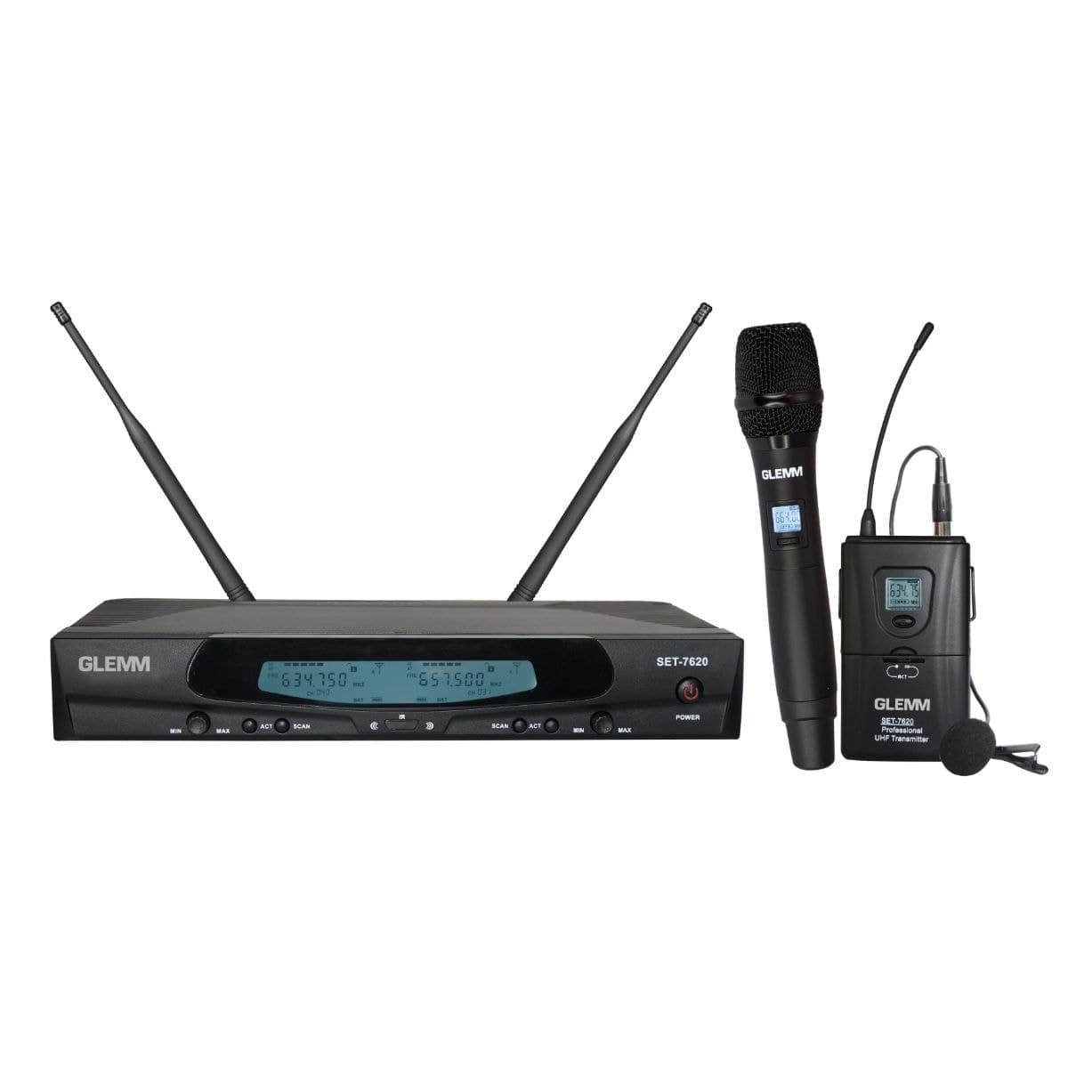 Kit de Microfone de Cabeça e de Mão sem Fios UHF
