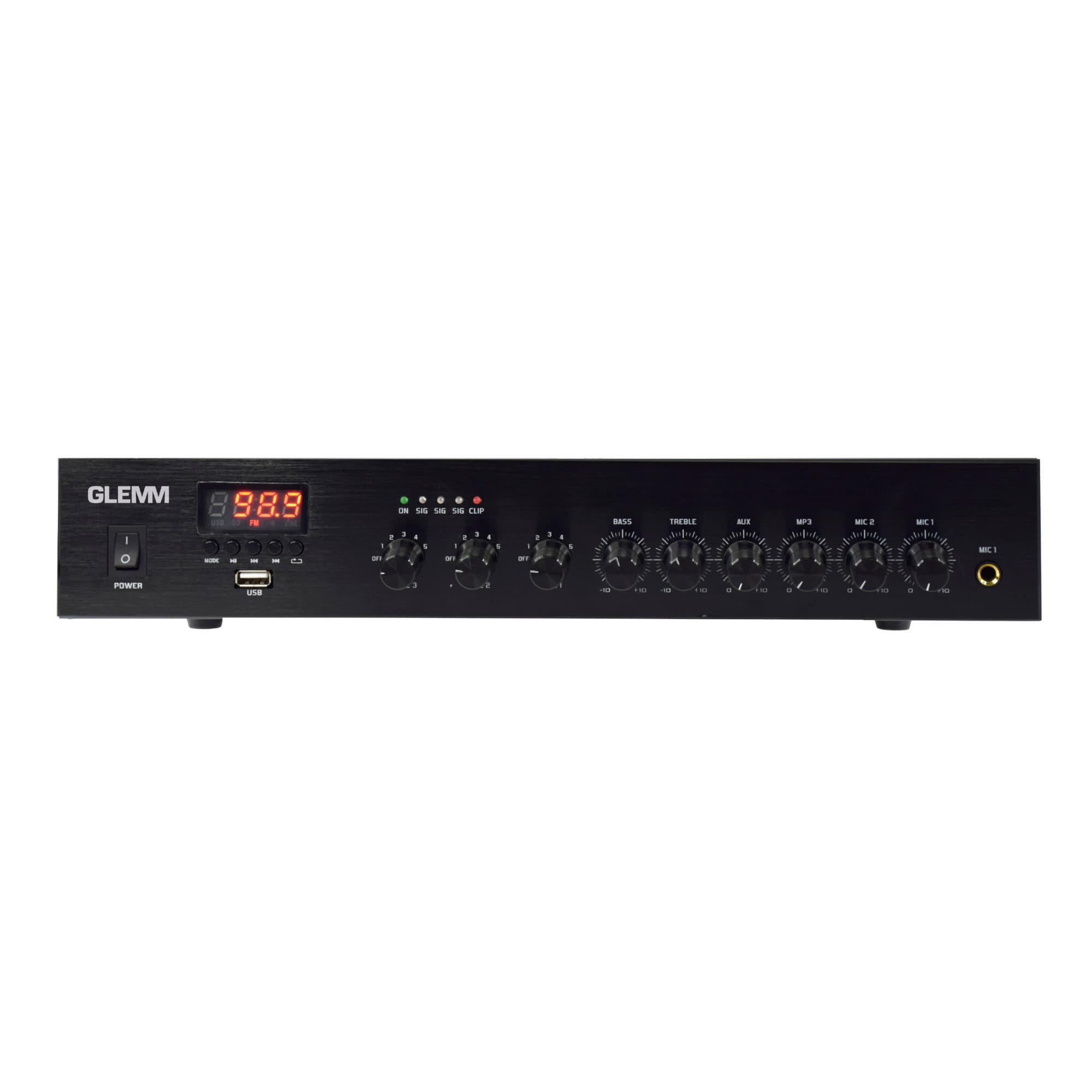 Amplificador Audio 100V 720W FM/USB/MP3/BT – 3 Zonas