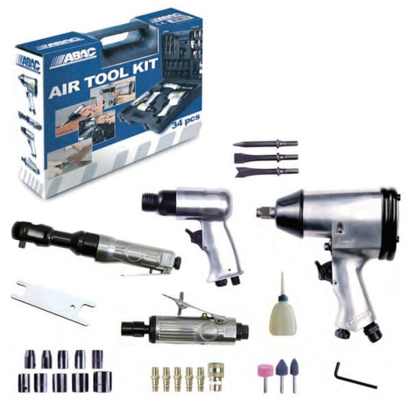 Abac Kit de Ar C/ Ferramentas Pneumáticas 34PCS