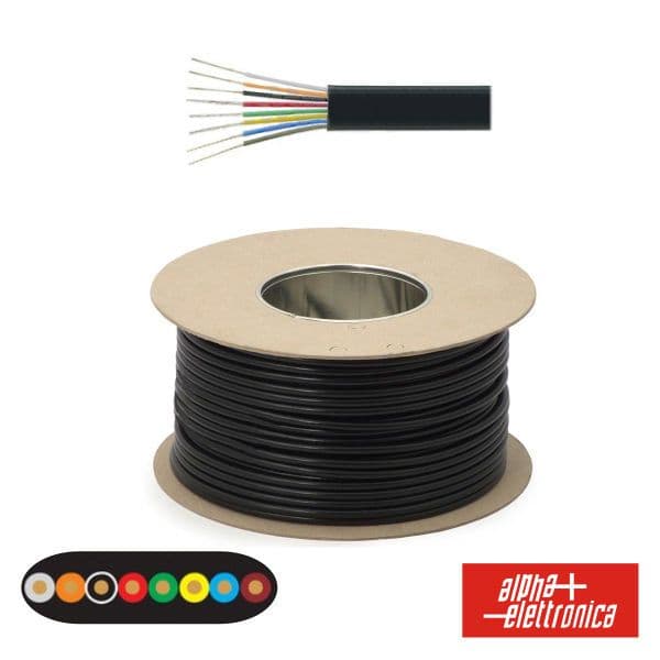 Alpha-elettronica Cabo Telefone 8 Condutores 8x0.14MM Dim 9.0X2.3 Preto - WTR498N/T