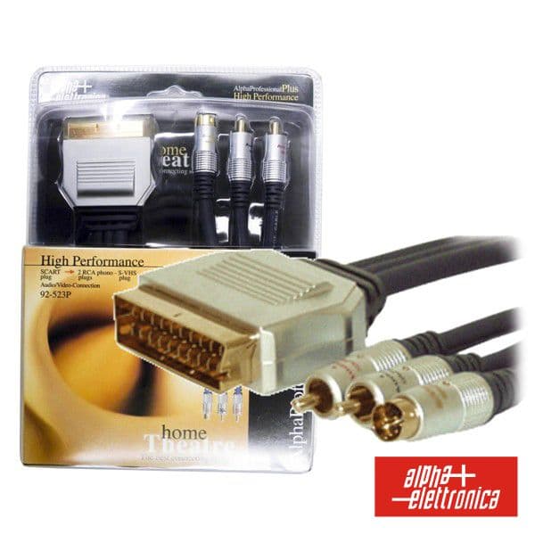 Alpha-elettronica Cabo Scart Macho / 2 Rca Macho + 1 Svhs Macho 1.5m