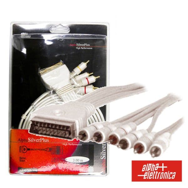 Alpha Elettronica Cabo Silver Plus Scart Macho / 6RCA Macho 5M Blister - 92-075/5H