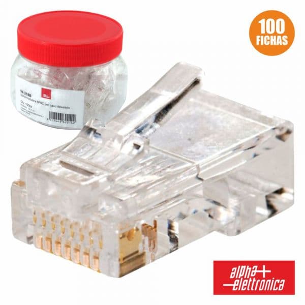 Alpha Elettronica Ficha Telefone RJ45 Modular 8P8C - 94-318B