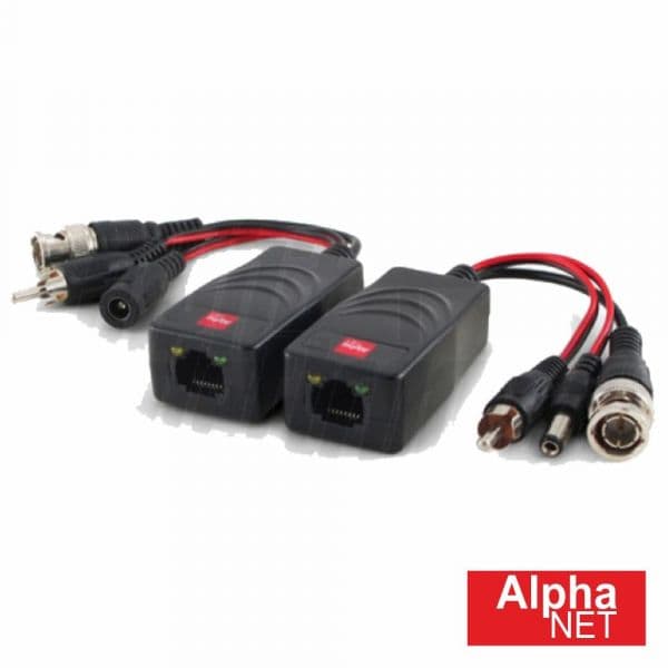 Conversor Passivo hd 2x Balun Vídeo Áudio C/ Dc RJ45 - CT834/1