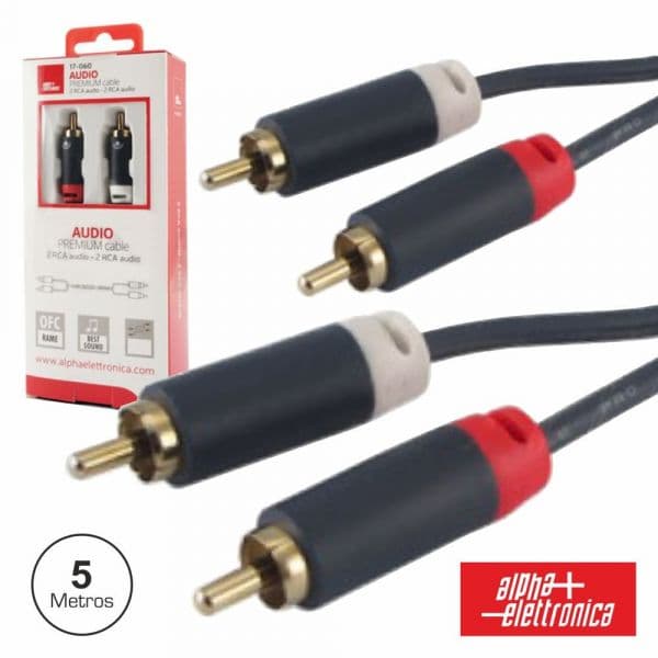 Alpha Elettronica Cabo 2-Rca Macho / 2-Rca Macho Premium 5m Blister