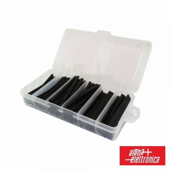 Alpha Elettronica Conjunto de Tubos Manga Termoretráctil 100pcs Preto Alpha 520-T110