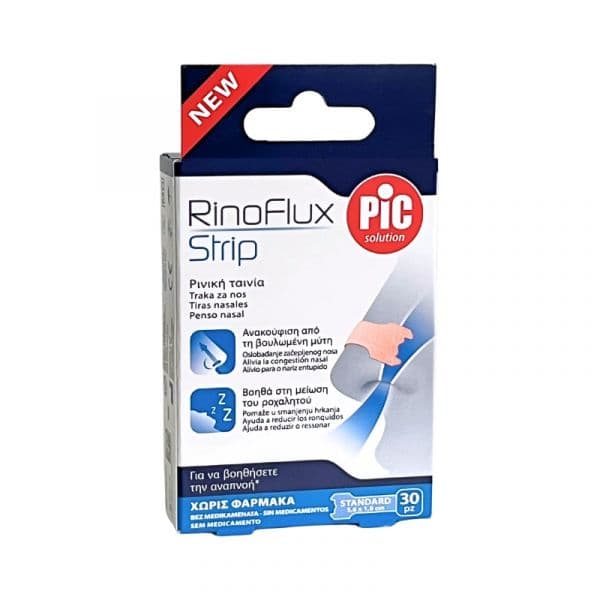 Pic Solution Rinoflux Tiras Nasais Standard 5,6x1,8cm 30 unidades