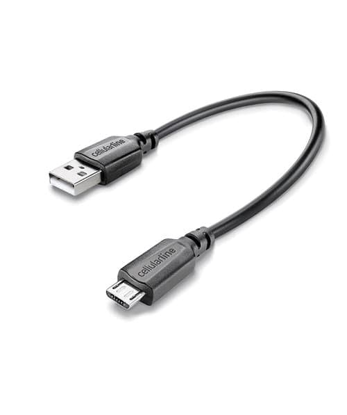 Cabo de Dados Cellularline USB Tipo A/Micro USB 15cm