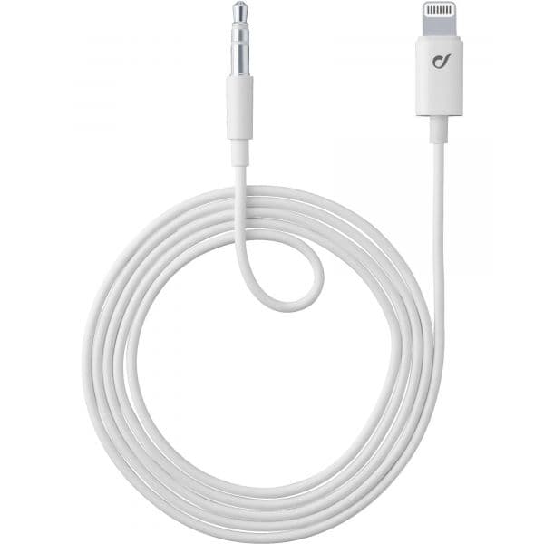 Cellularline Cabo Auxiliar 3.5mm/Lightning 1m Branco