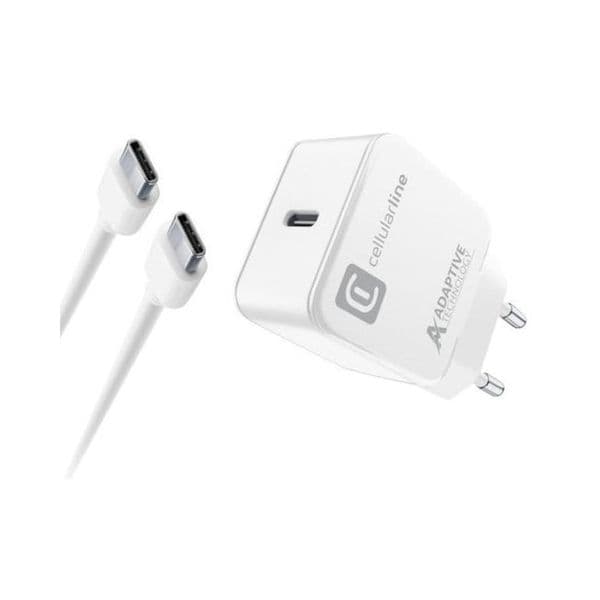 Carregador Cellularline ACHSMKITC2C15WW USB-C 15W Branco - 39901498081355
