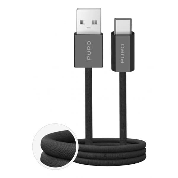 Puro Fabrik 4 Cabo USB-A para USB-C 10W 1.5m Preto