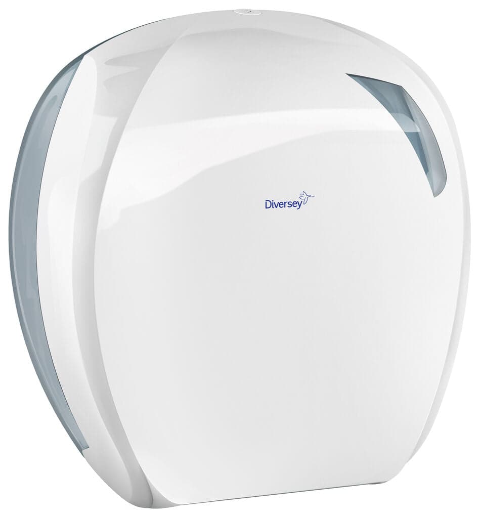 Diversey Jubo Maxi – Dispensador de Papel Higiénico Jumbo Branco para Instalações Sanitárias