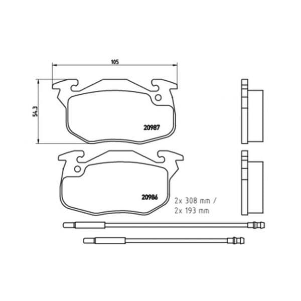 Brembo - P 61 044 - Jogo 4 pastilhas travão disco dianteiro - 8020584056202