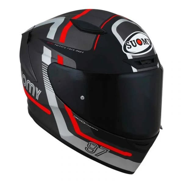 Suomy Capacete Track-1 Ninety Seven Matt Gunmetal Red M