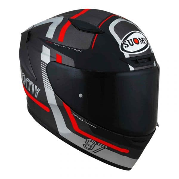 Suomy Capacete Track-1 Ninety Seven Matt Gunmetal Red L