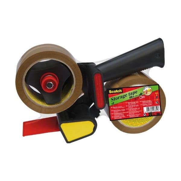 Desenrolador de Fita H180 Heavy Duty Baixo Ruído com 2 Rolos de Fitas Castanhas 50mm x 66mt