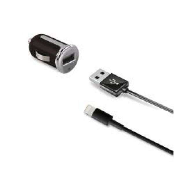 Celly Carregador de Isqueiro USB 2.4A Turbo + Cabo Lightning p/ USB2.0 Preto - CCUSBLIGHT