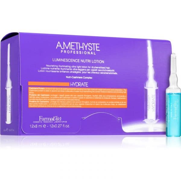Farmavita Amethyste Hydrate Bálsamo para Cabelos Finos e Secos em Ampolas 12x8 ml