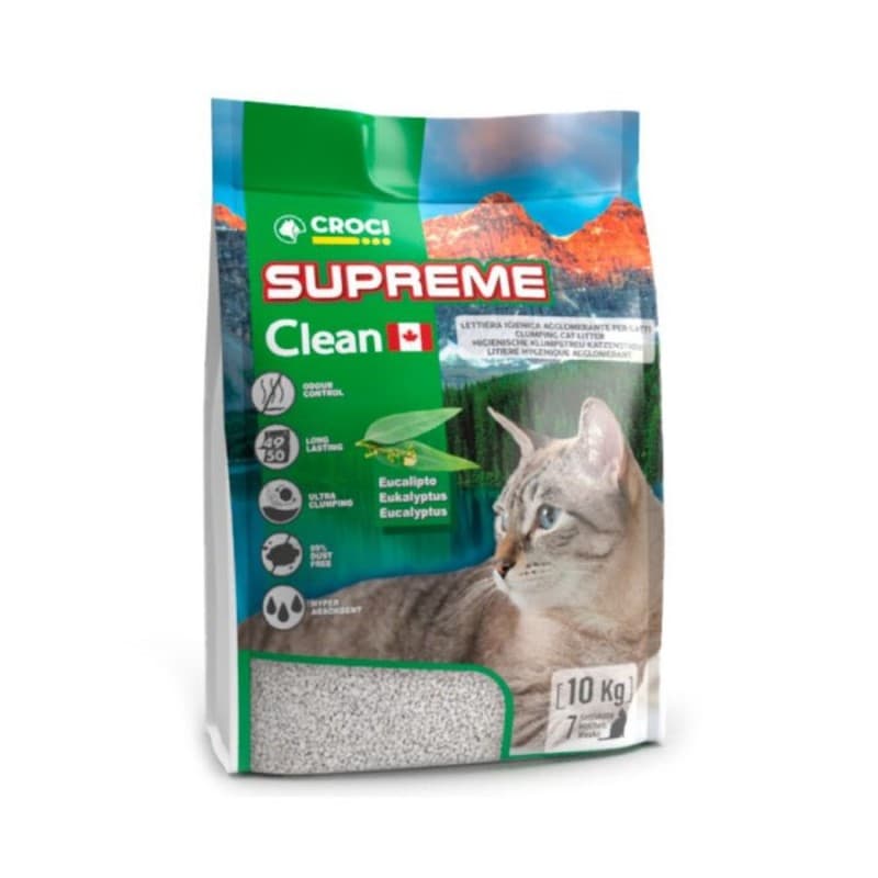 Croci Areia Aglomerante Supreme Clean Eucalipto 10kg