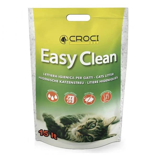 Croci Easy Clean Areia Sílica para Gatos 15 Litros