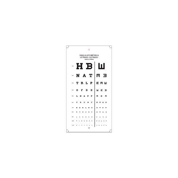 Tabela Optométrica Decimal Mista - 31309