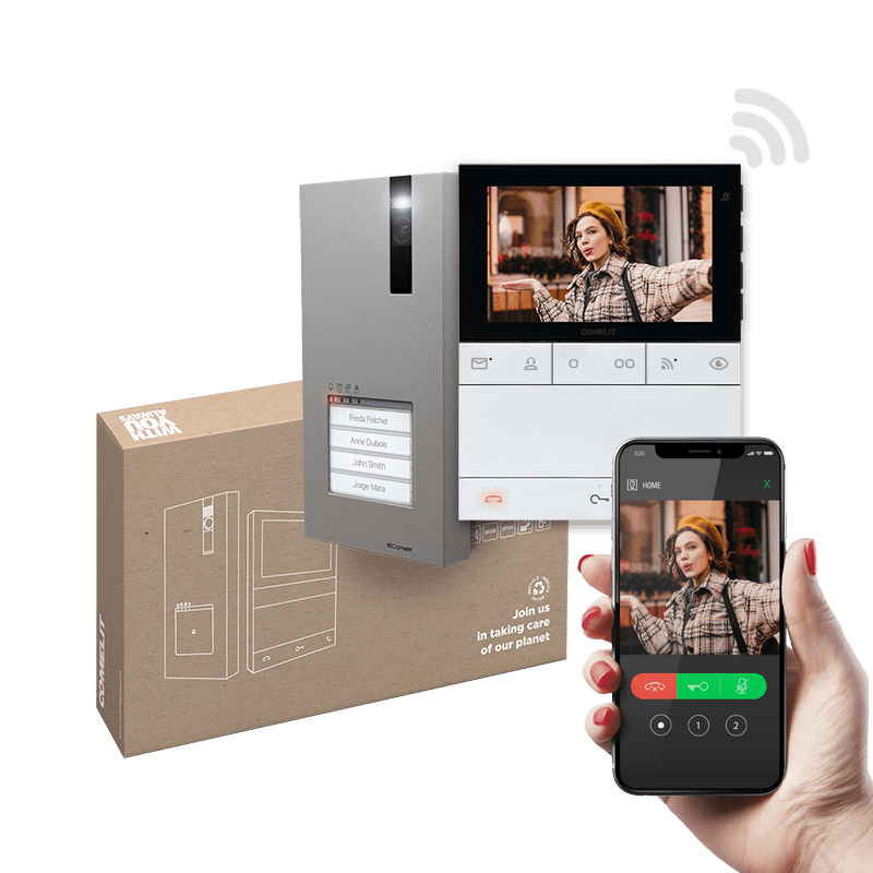Comelit KIT Quadra & People Alta-Voz WiFi – Sistema de Vídeo-Porteiro Simplebus2