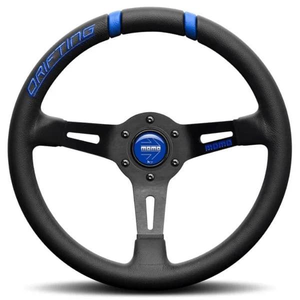 MOMO Volante Drifting 330 Negro-azul - MOMVDRIFT33NBLUR