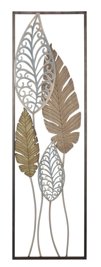 Painel em Ferro E Madeira Foglie -B- Cm 30,5x2,5x99,5
