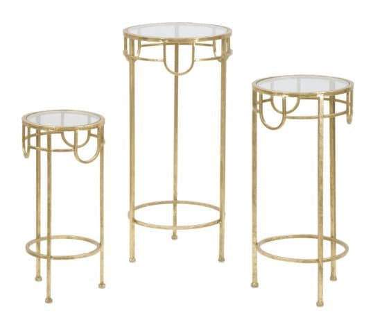 Conjunto para Telefone Dourado Conjunto 3 Un. Cm ø 33x70 -28x60-23x50