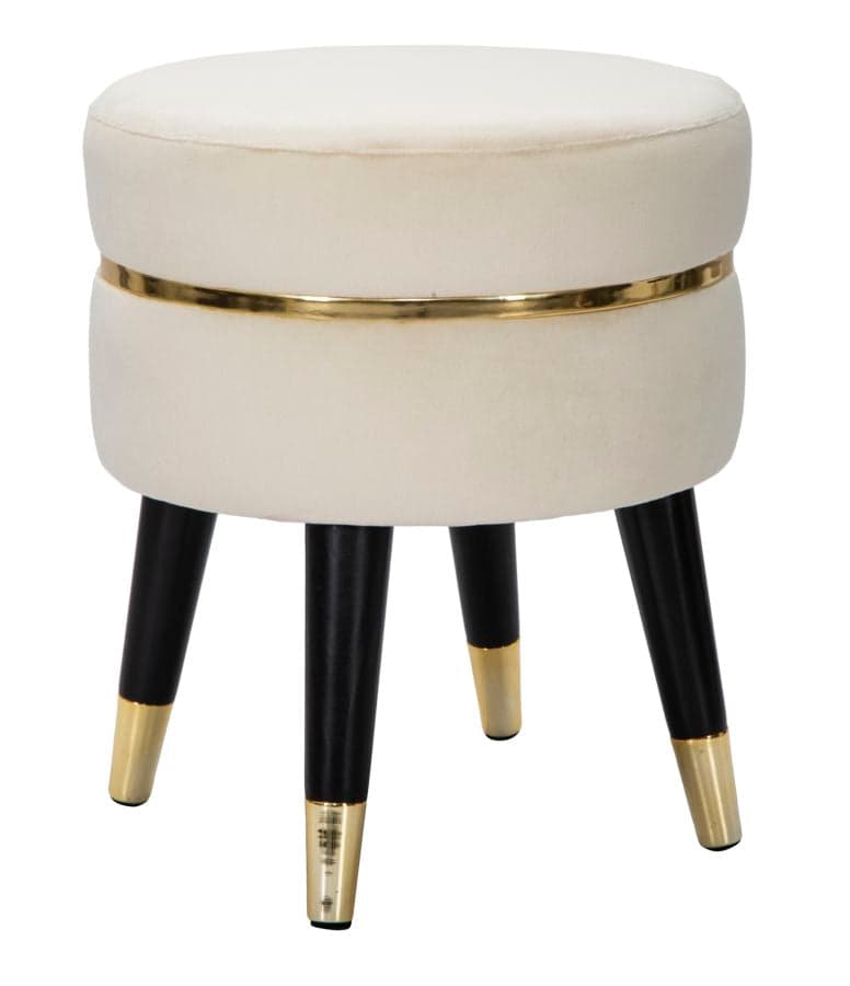Banco Paris Creme Dourado Cm ø 35x40,5