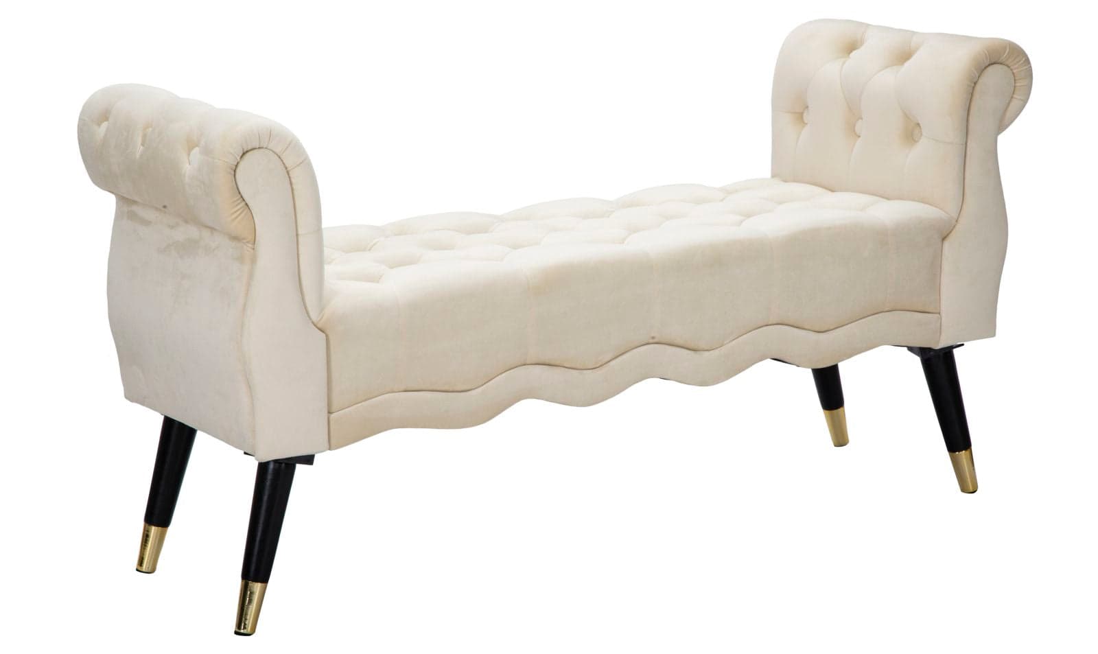 Banco Paris Creme Dourado Cm 120x40x60