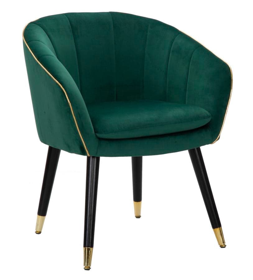 Poltrona Paris Verde Dourado Cm 62x58x78