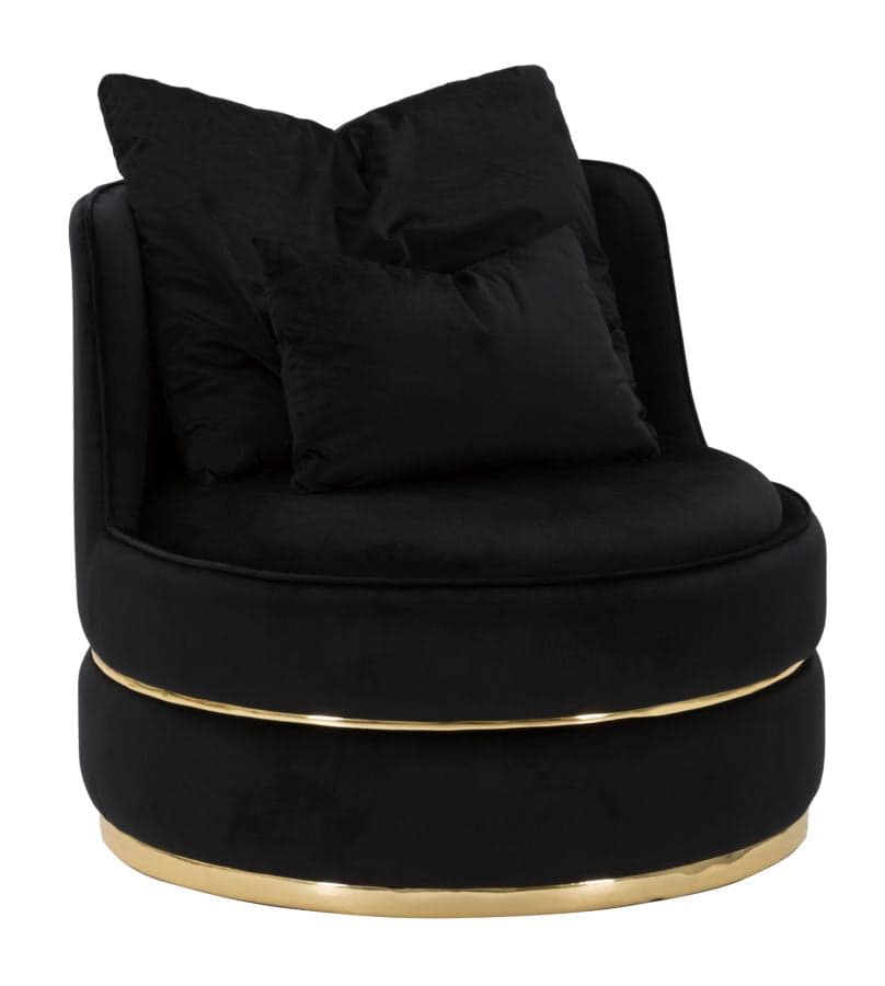 Poltrona Paris Space Preto Dourado Cm ø 84x72