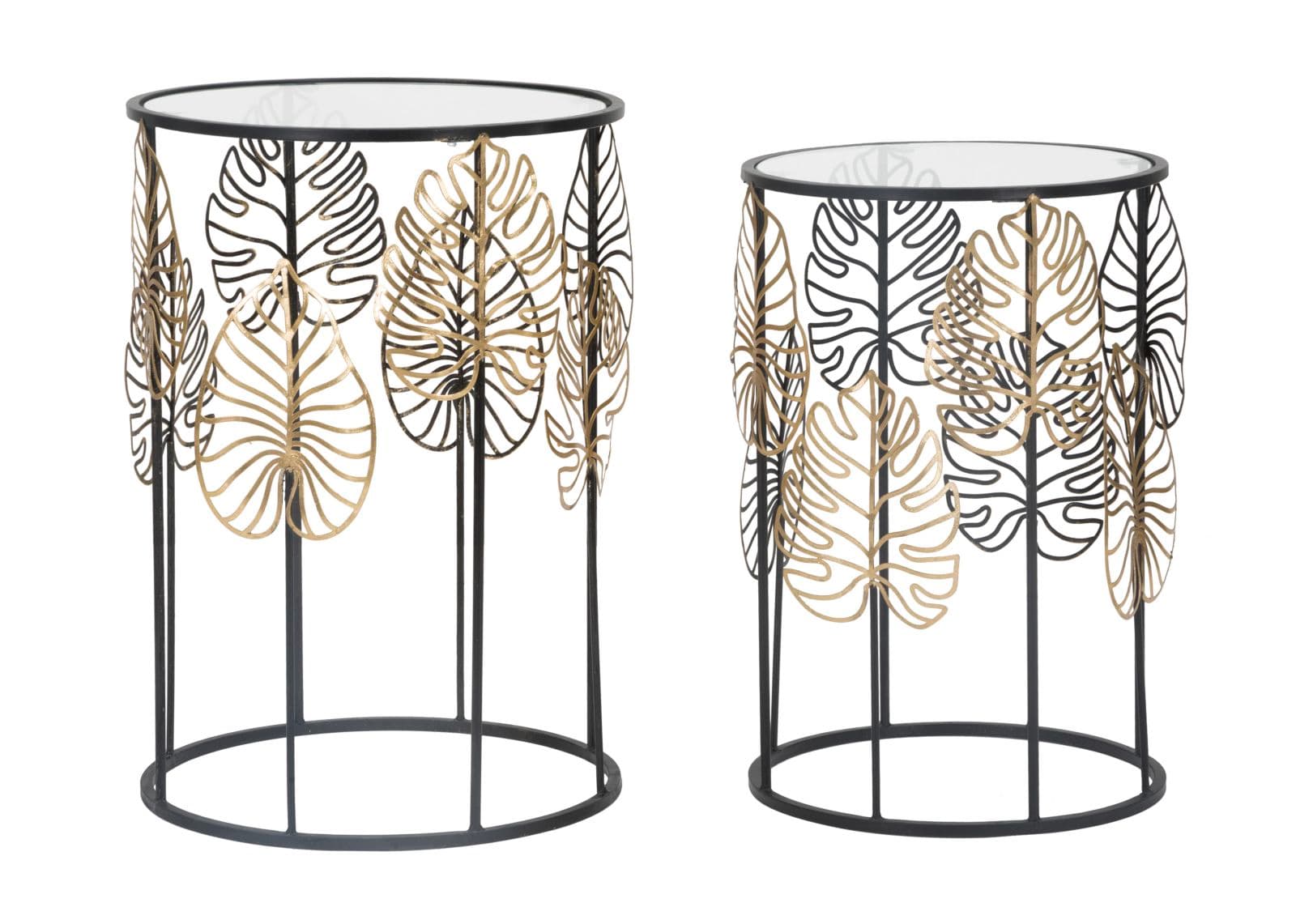 Mesa Auxiliares Foglie Glam Par Cm ø 38x55-33x50