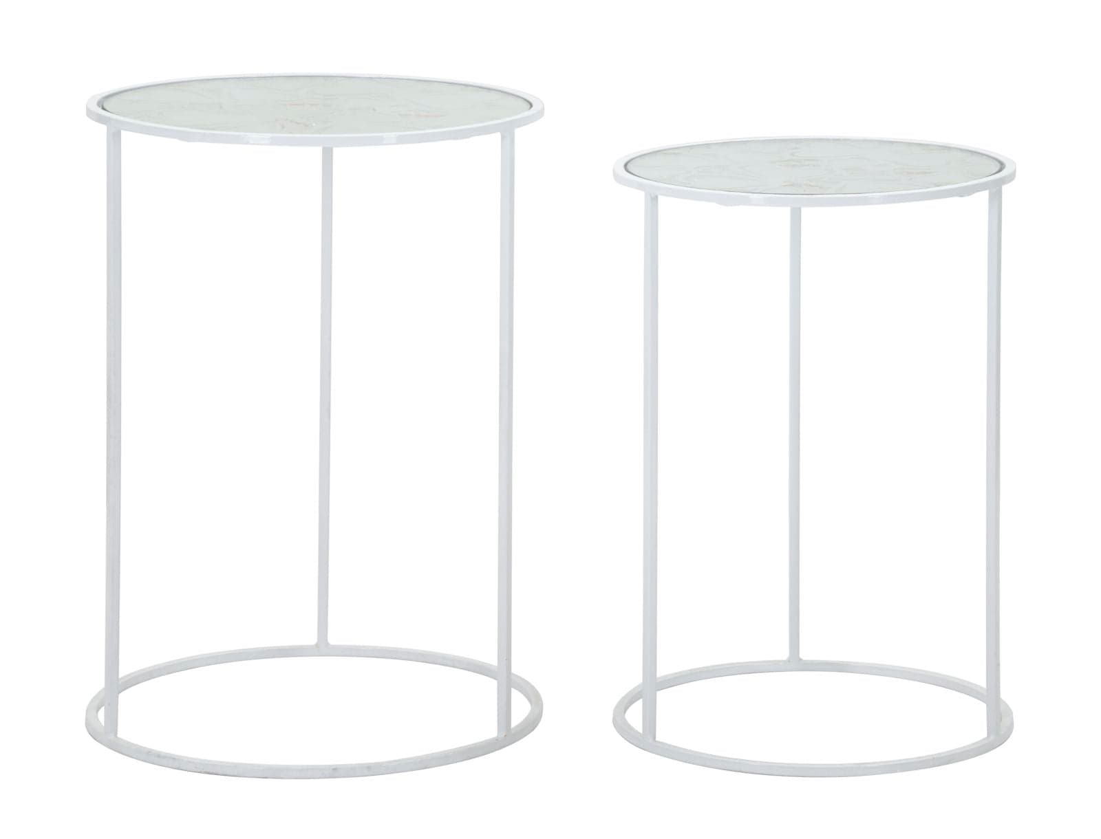 Mesas Auxiliares Branco Harts Par Cm ø 43x60-38x55