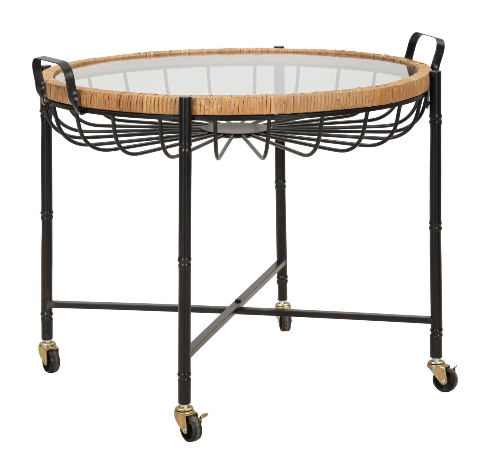 Mesa Auxiliar Cebu com Vetro E Ruote Cm 70,5x65x57