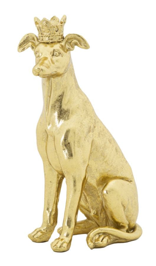 Cão com Coroa Dourado Cm 20x12,5x33
