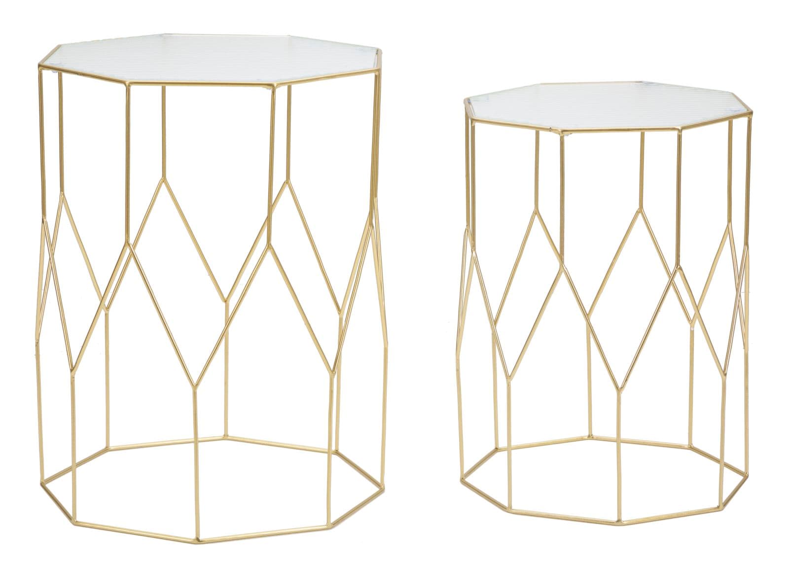 Mesas Auxiliares New Glass Par Cm ø 37x47-31x42