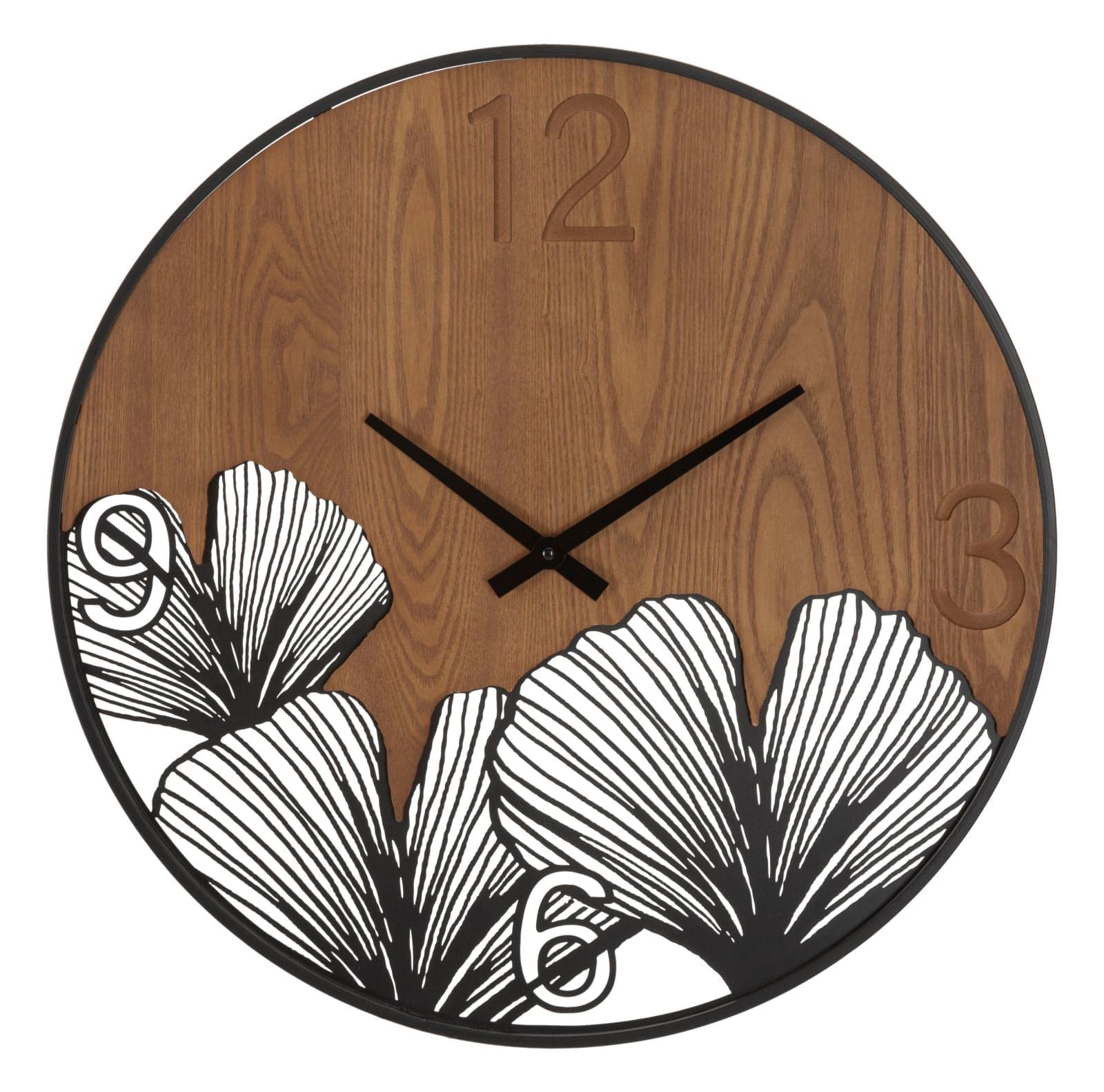 Relógio de Parede Super Wood Folha Cm ø 60x2