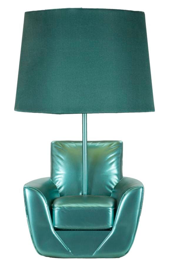 Candeeiro de Mesa de Cabeceira Midcentury Turchese Cm ø 26x43