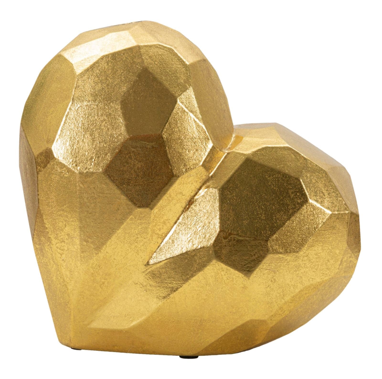 Jarra Coração Dourado Cm 19x9x18