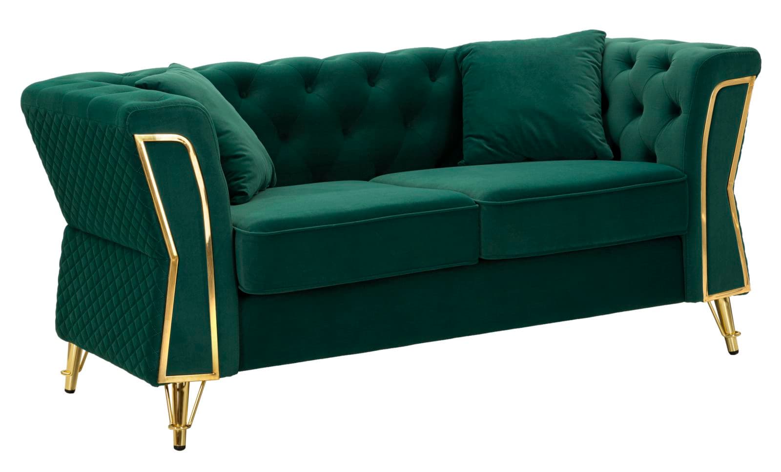 Sofá Emy Verde com Cuscini Cm 162x83x76